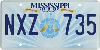 MS license plate NXZ735