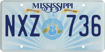 MS license plate NXZ736