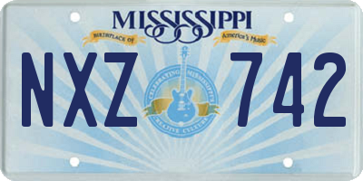 MS license plate NXZ742