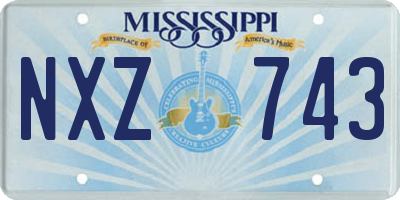 MS license plate NXZ743