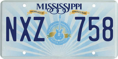MS license plate NXZ758