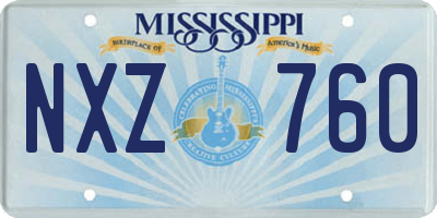 MS license plate NXZ760