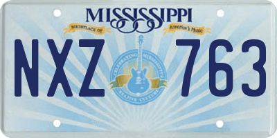 MS license plate NXZ763