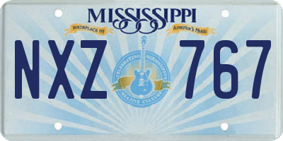 MS license plate NXZ767