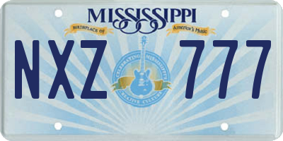 MS license plate NXZ777