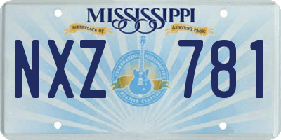 MS license plate NXZ781