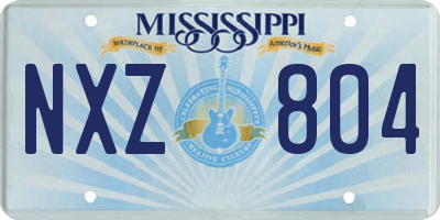 MS license plate NXZ804