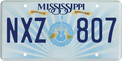 MS license plate NXZ807
