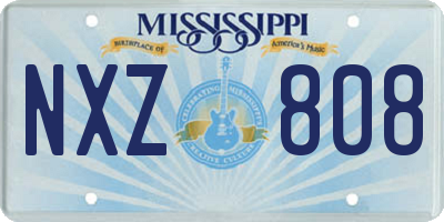 MS license plate NXZ808