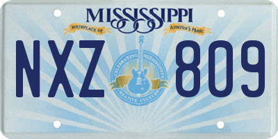 MS license plate NXZ809