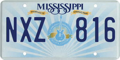 MS license plate NXZ816