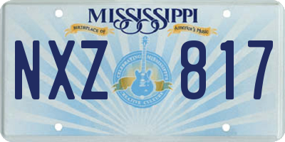 MS license plate NXZ817