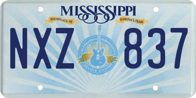 MS license plate NXZ837