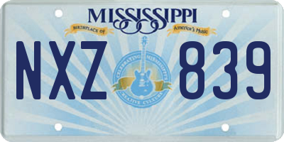 MS license plate NXZ839