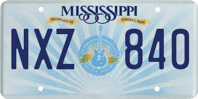 MS license plate NXZ840