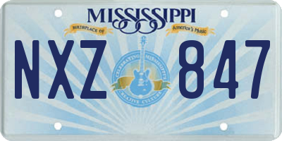 MS license plate NXZ847