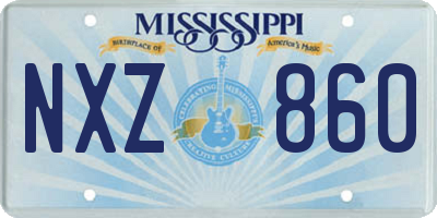 MS license plate NXZ860