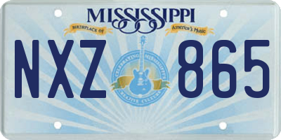 MS license plate NXZ865