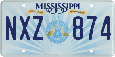 MS license plate NXZ874