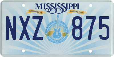 MS license plate NXZ875