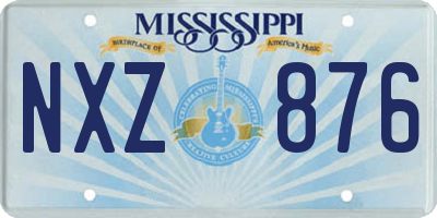 MS license plate NXZ876
