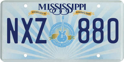 MS license plate NXZ880