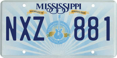 MS license plate NXZ881