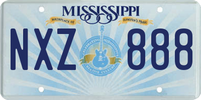 MS license plate NXZ888