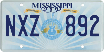 MS license plate NXZ892
