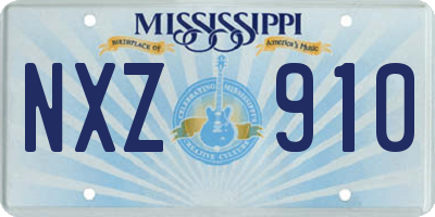 MS license plate NXZ910