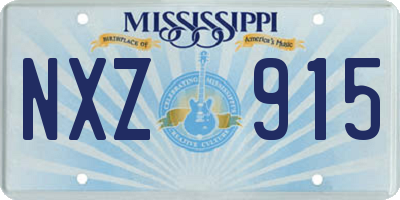 MS license plate NXZ915