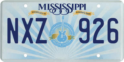 MS license plate NXZ926