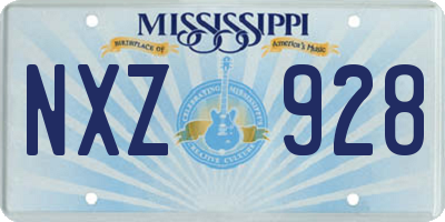 MS license plate NXZ928