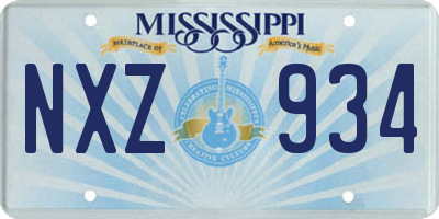MS license plate NXZ934