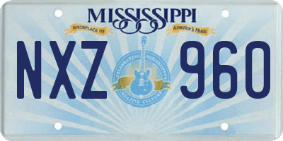 MS license plate NXZ960
