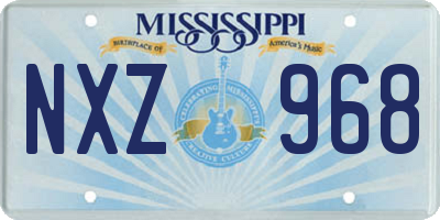 MS license plate NXZ968