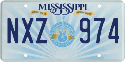 MS license plate NXZ974