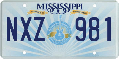 MS license plate NXZ981