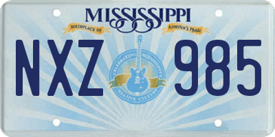 MS license plate NXZ985