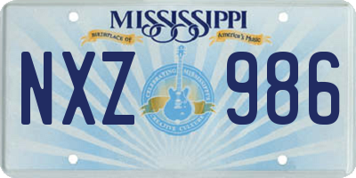 MS license plate NXZ986