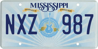 MS license plate NXZ987