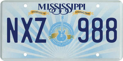 MS license plate NXZ988