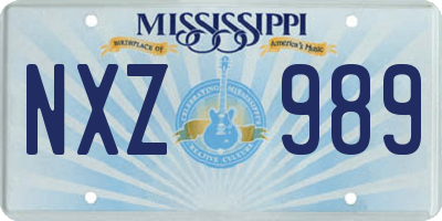 MS license plate NXZ989
