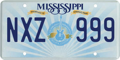 MS license plate NXZ999
