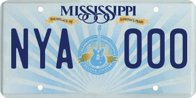 MS license plate NYA000