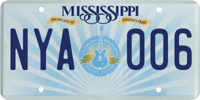 MS license plate NYA006