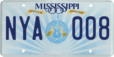 MS license plate NYA008