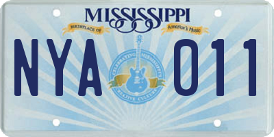 MS license plate NYA011