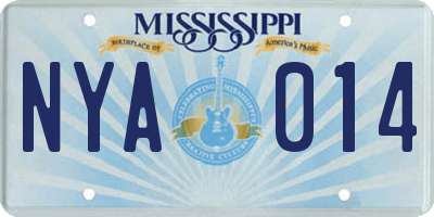 MS license plate NYA014