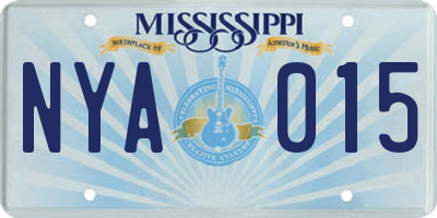 MS license plate NYA015